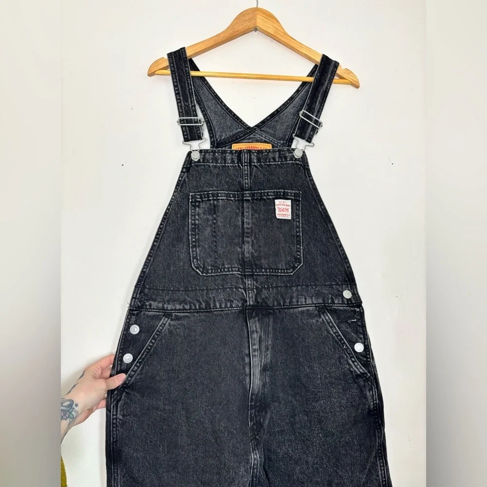Levi's Red Tab Denim Dungarees In Washed Black
